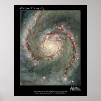 HST Whirlpool Galaxy M51 ポスター