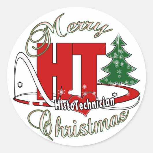 HTメリークリスマスヒスト技術者 ラウンドシール (正面)