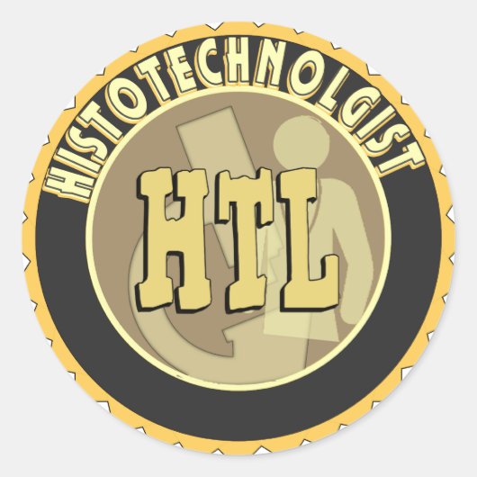 HTLバッジヒストテクノロジスト組織学技術 ラウンドシール (正面)