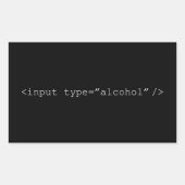 HTML入力アルコール 長方形シール (正面)