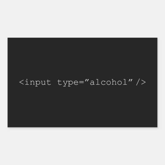 HTML入力アルコール 長方形シール (正面)