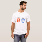 HTML5およびCSS3くもの巣開発デザイン Tシャツ (正面フル)