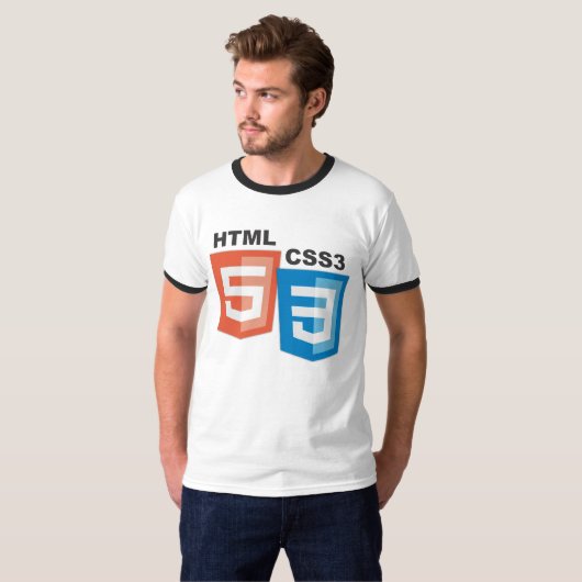 HTML5 CSS3のロゴ Tシャツ (正面フル)