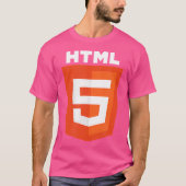 Html5 Html Logo Web Programmer Nerd Funny Computer Tシャツ (正面)