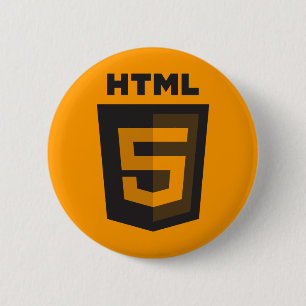 HTML 5のオレンジボタン 缶バッジ
