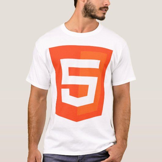 HTML 5のロゴの役人W3 W3C Tシャツ (正面)