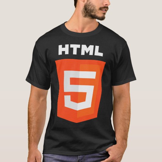 HTML 5のロゴの役人W3 W3C Tシャツ (正面)