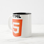 HTML 5のロゴ ツートーンマグカップ (正面左)