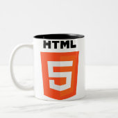 HTML 5のロゴ ツートーンマグカップ (左)