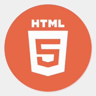 HTML 5ロゴラウンドステッカー ラウンドシール