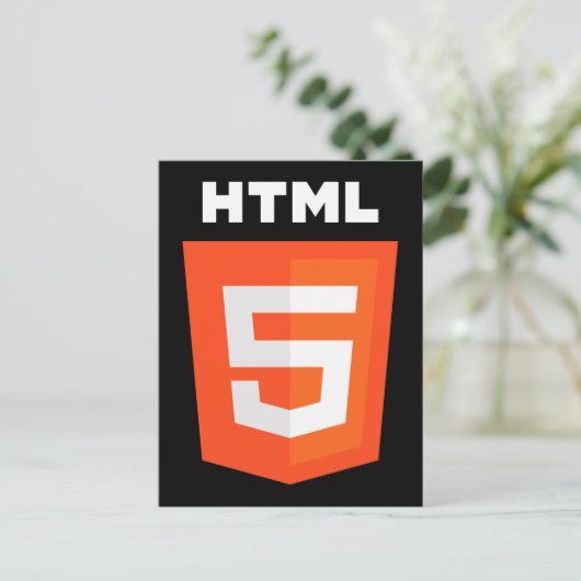 HTML 5ロゴ ポストカード (スタンド正面)