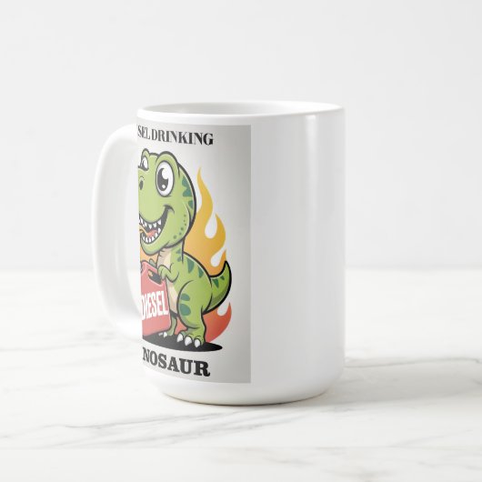 https://www.zazzle.co.uk/diesel_drinking_dinosaur_ コーヒーマグカップ (正面左)