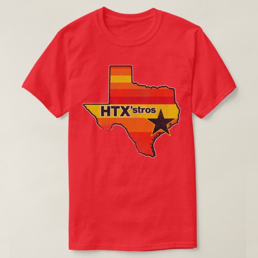 HTXstros野球レトロカラーウェイ Tシャツ (デザイン正面)