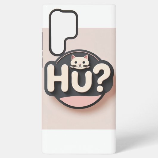 HU? かわいいネコのミニマリスト携帯ケース SAMSUNG GALAXYケース (裏面)