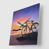 Huahinのビーチ|タイ スクエア壁時計 (傾斜)