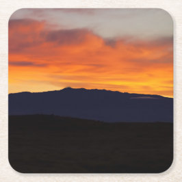 Hualalaiの日没 スクエアペーパーコースター