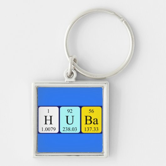 Huba定期テーブル名キーリング キーホルダー (正面)