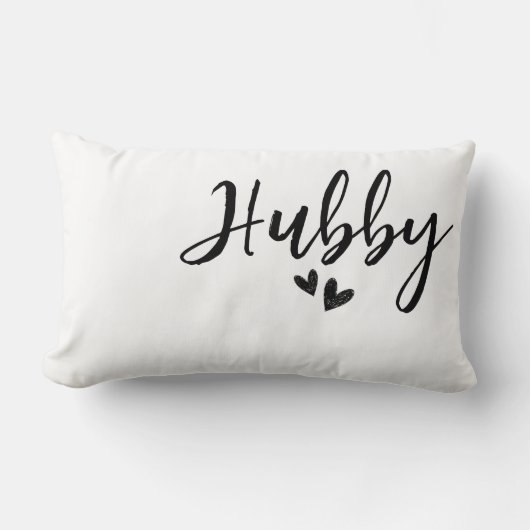 Hubby, minimalist wedding pillow  ランバークッション (正面)