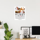 Hubby Photo Collage Things We Love About You List ポスター (ホームオフィス)