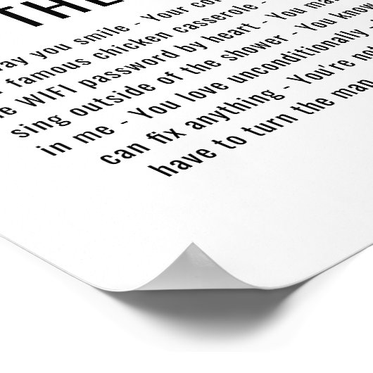 Hubby Photo Collage Things We Love About You List ポスター (角)