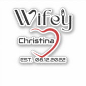 Hubby Wifey matching結婚's Anniversary Stickers シール (正面)