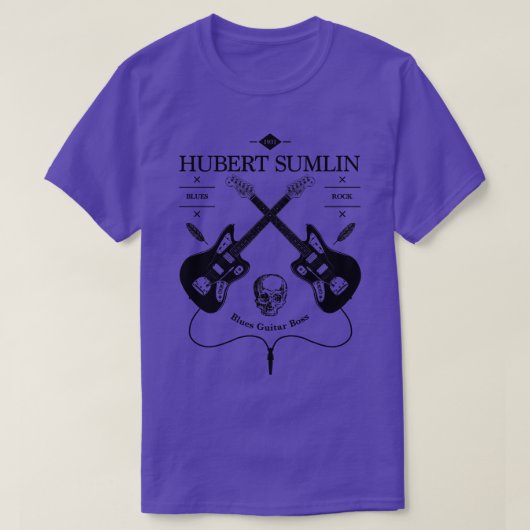 Hubert Sumlinギターヴィンテージロゴ Tシャツ (デザイン正面)