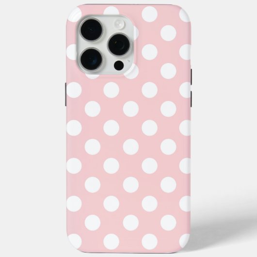 Hübsche Rose Quartz Farbe mit weißen Polka Dots Case-Mate iPhoneケース (裏面)