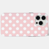 Hübsche Rose Quartz Farbe mit weißen Polka Dots Case-Mate iPhoneケース (裏面 (横))