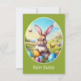 Hübscher Osterhase in Landschaft -