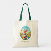 Hübscher Osterhase in Landschaft -  トートバッグ (裏面)