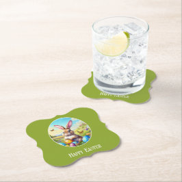 Hübscher Osterhase in Landschaft - ペーパーコースター