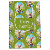 Hübscher Osterhase in Landschaft - ミディアムペーパーバッグ (正面)
