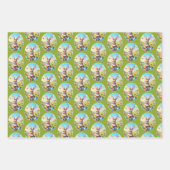 Hübscher Osterhase in Landschaft - ラッピングペーパーシート (正面2)