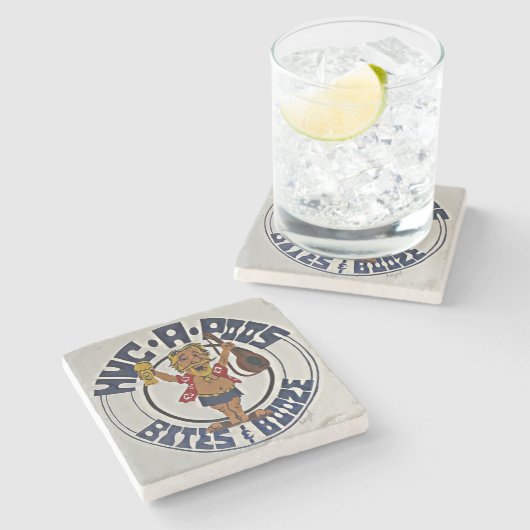 Huc-A-Poos Tybeeの大理石の石造りのコースター ストーンコースター (横)