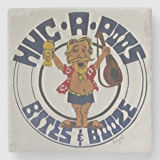 Huc-A-Poos Tybeeの大理石の石造りのコースター ストーンコースター (正面)