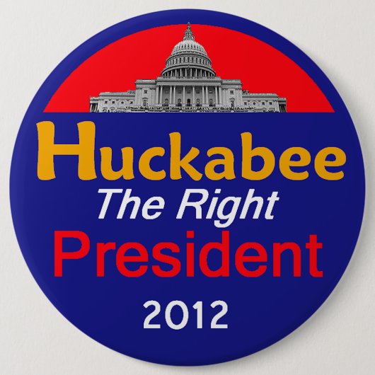 HUCKABEE 2012 6"ボタン 缶バッジ (正面)