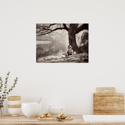 Huckleberry & Tom (Sepia Edition) ポスター (キッチン)