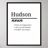 Hudson、Boy Personalized Name Definition ポスター (正面)