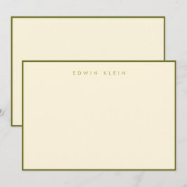 Hudson Green Flat Noteカード5"x7" ノートカード
