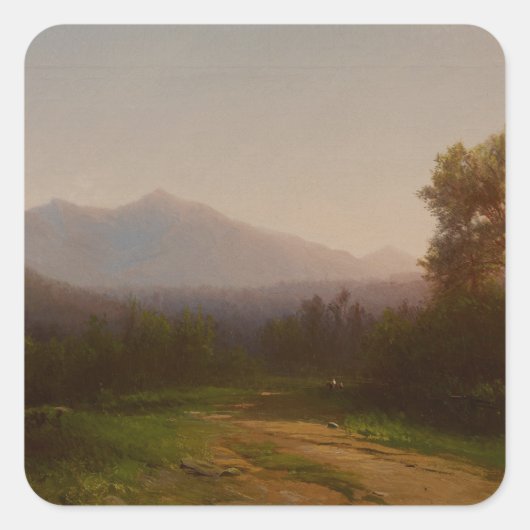 Hudson River Landscape, c.1860-5 (キャンバス上の油) スクエアシール (正面)