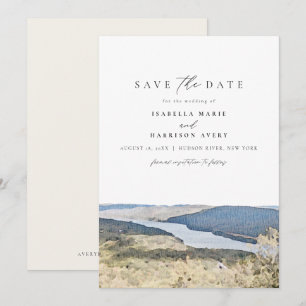 HUDSON RIVER New York Water color Save the Date In 招待状