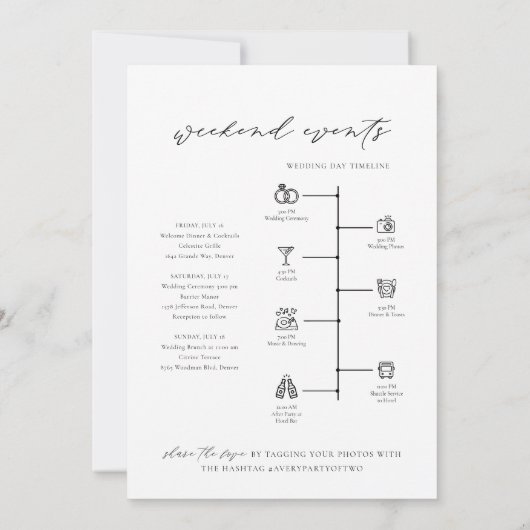 HUDSON RIVER Welcome Letterタイムライ結婚ンズカード 招待状 (裏面)