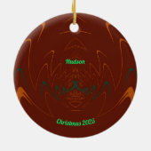 HUDSON to 3D CHRISTMAS RED Green Orange 2025 セラミックオーナメント (裏面)