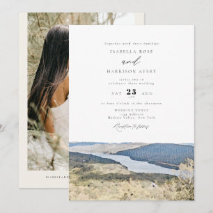 HUDSON VALLEY Water Color New York Skyline 結婚's 招待状