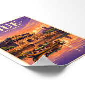 Hue city Vietnam Retro Travel Poster ポスター (角)