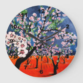 Huerto de Almendros Painting by Alfred Fox ラージ壁時計 (正面)
