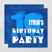 HUES of BLUE 10th Birthday Party 10歳V02A 招待状 (正面/裏面)