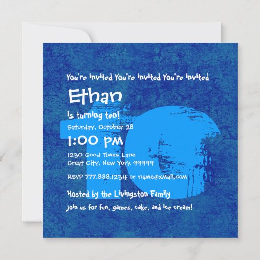 HUES of BLUE 10th Birthday Party 10歳V02A 招待状 (裏面)