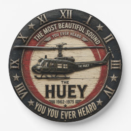 Huey UH-1 Helicopter Vintage Military Aviation ペーパープレート