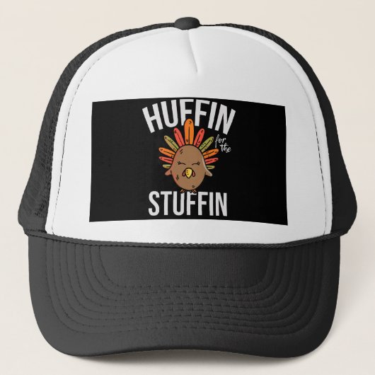 Huffin The Stuffin Turkey Thanksgiving キャップ (正面)